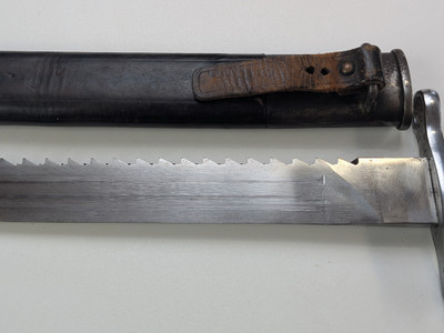 Swiss Model 1914 Pioneer Sawback Bayonet for K11 - Mint Condition