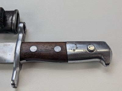 Swiss Model 1914 Pioneer Sawback Bayonet for K11 - Mint Condition