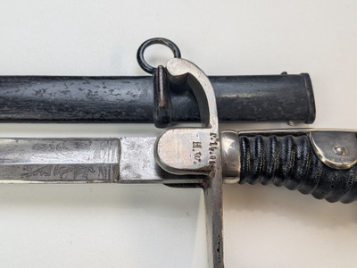 WW1 Era German Dress Sword Triple Etched Artillery - Unit Marked