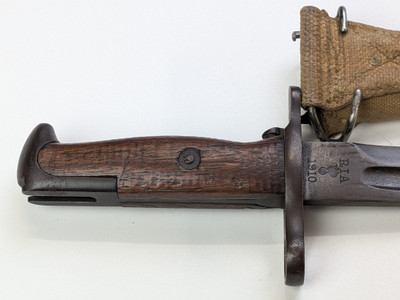 WW1 1903 Bayonet - RIA 1910 dated W/ Canvas Scabbard