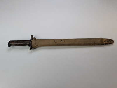 WW1 1903 Bayonet - RIA 1910 dated W/ Canvas Scabbard