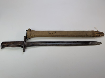 WW1 1903 Bayonet - RIA 1910 dated W/ Canvas Scabbard