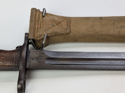WW1 1903 Bayonet - RIA 1910 dated W/ Canvas Scabbard