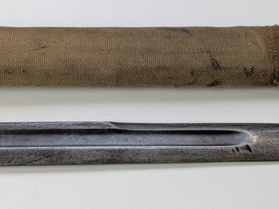 WW1 1903 Bayonet - RIA 1910 dated W/ Canvas Scabbard