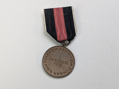WW2 German Sudentenland Medal 1938