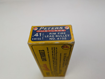 Vintage Peters Cartridge Co Swiss 41 Rimfire Ammo Box
