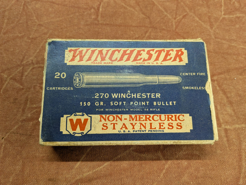 Vintage Box of Winchester 270 Ammunition