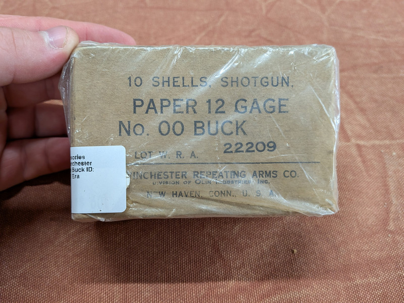 WW2 Era Box of Winchester Paper 12 Gauge 00 Buck