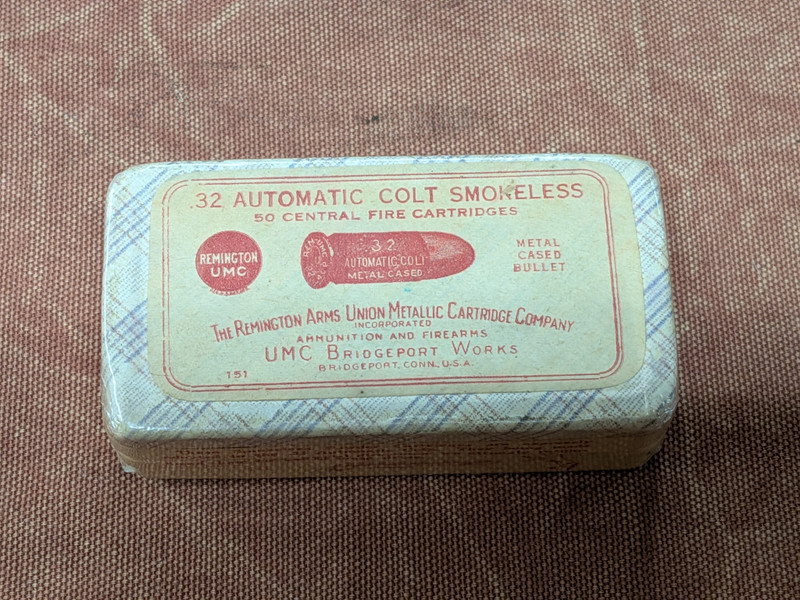 Vintage Box of Remington UMC 32 Automatic Ammunition