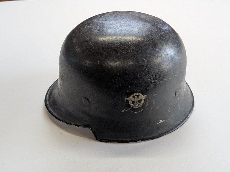 WW2 German Fire Police Double Decal Helmet with Liner