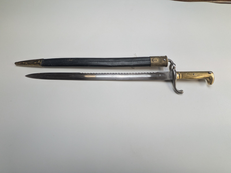 Rare German 71 Sawback Bayonet - All Matching with Unit Marking