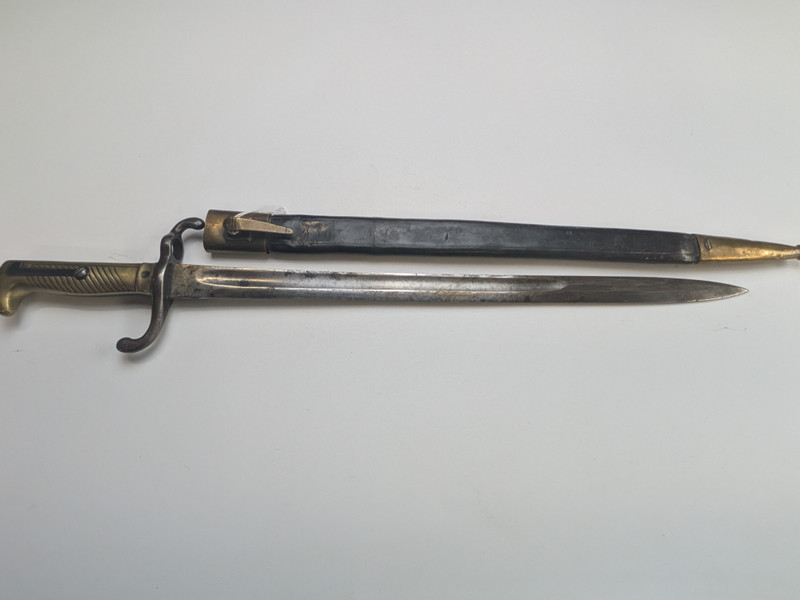 Mauser 71 Bayonet dated 1875 - Unit Marked with Scabbard
