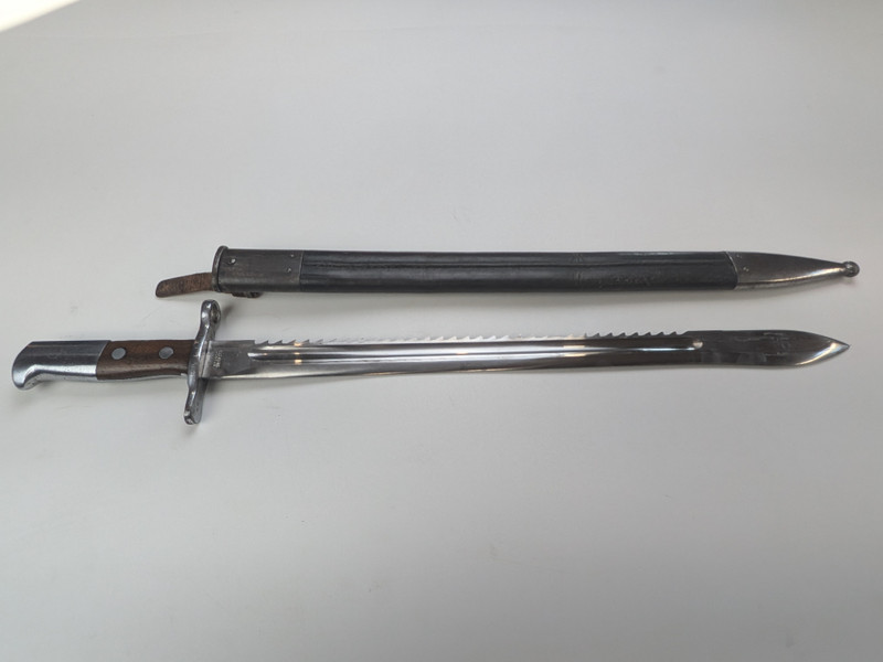 Swiss Model 1914 Pioneer Sawback Bayonet for K11 - Mint Condition