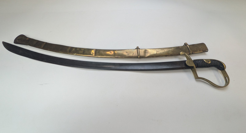 British 1796 Pattern Saber P Knecht maker marked W/ gold inlay