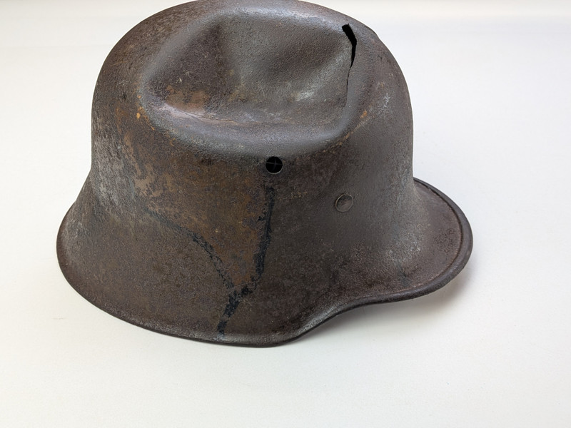 WW1 Imperial German M17 Helmet Wartime Original Camo - Damaged