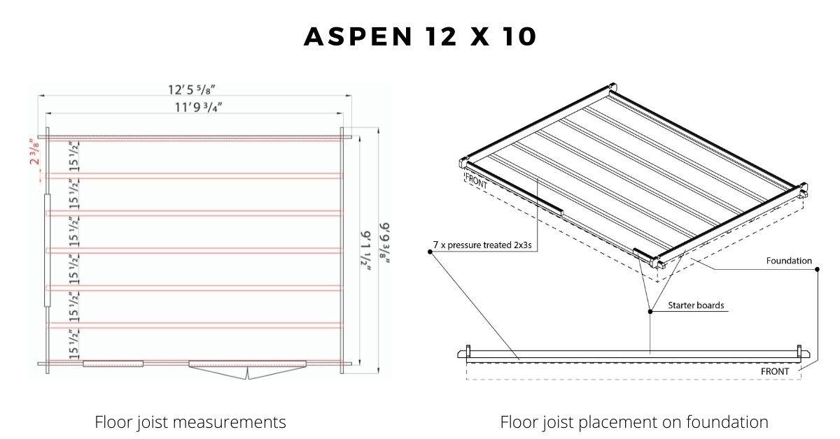 Floor joist and foundation diagram, Aspen 12x10