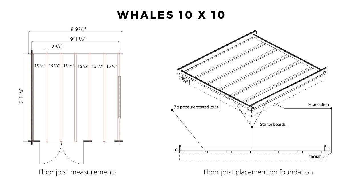 Floor joist and foundation diagram, Whales 10x10