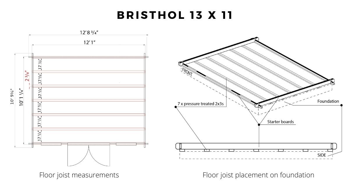 Floor joist and foundation diagram, Bristhol 13x11