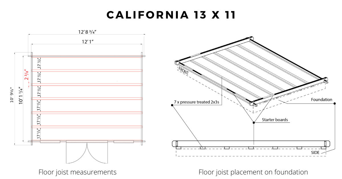 Floor joist and foundation diagram, California 13x11