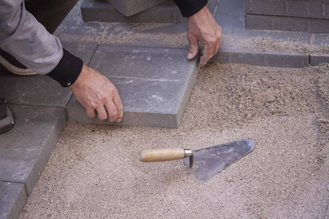 Concrete paver foundation under a SolidBuild shed