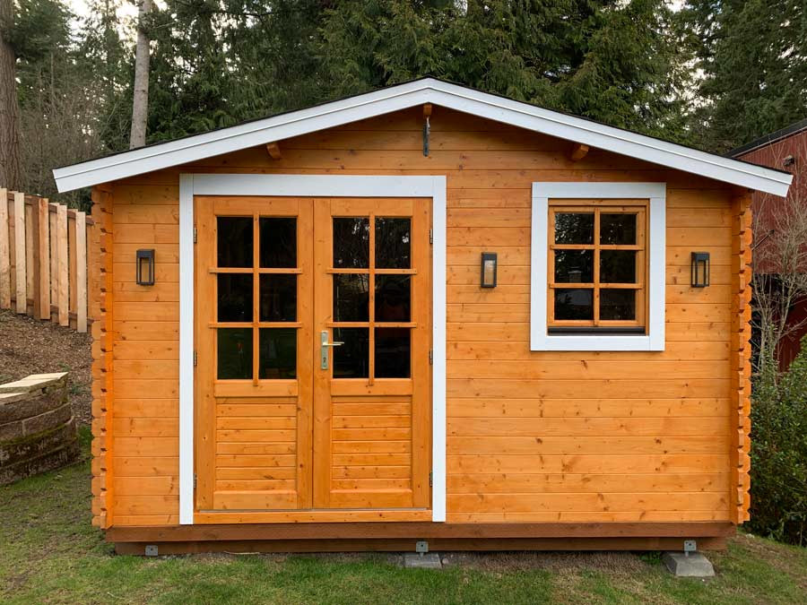 Natural wood storage shed kit Optima, 12 x 12, 136 sq ft | SolidBuild®️