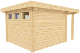 Modern shed kit side and back view
