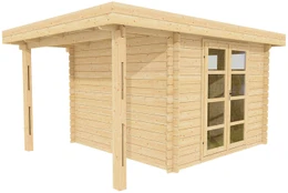 Modern shed kit front and side view