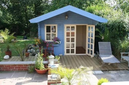 Whales garden shed kit in blue