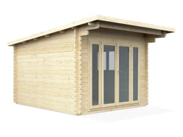 Shed with full glass double door
