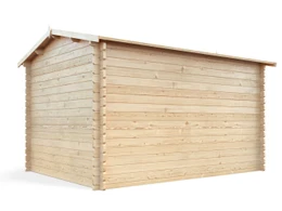 Aspen natural wood garden shed kit back view