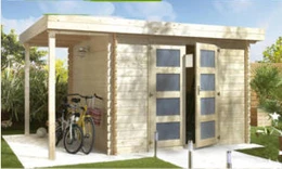 Modern shed kit with bike