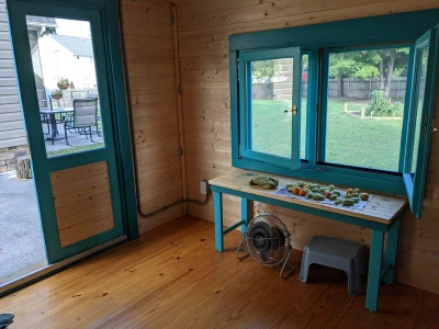 Gardener shed in a customer garden — Finished inside