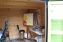 Art studio shed interior