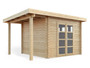 Solana contemporary pool house shed kit with pillars