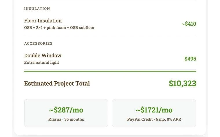 Project Cost Calculator tool screenshot