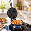 Uncoated Stovetop Waffle Maker Pan / Grid Cake Mould – Induction Cooktop Compatible