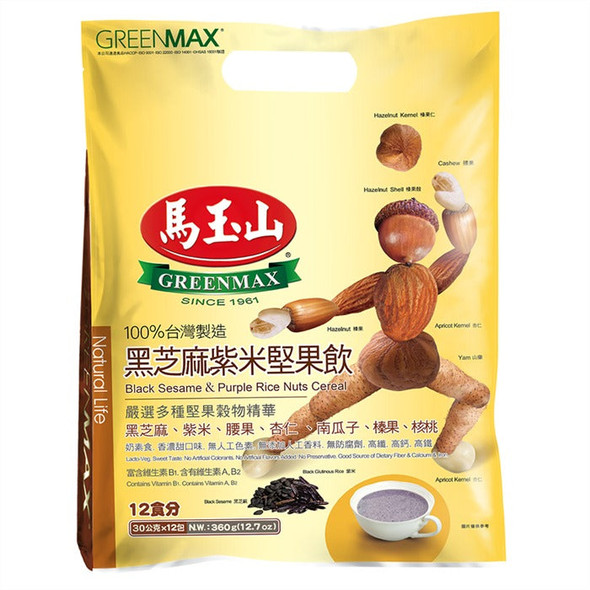 馬玉山黑芝麻紫米堅果飲(袋) 12x30克