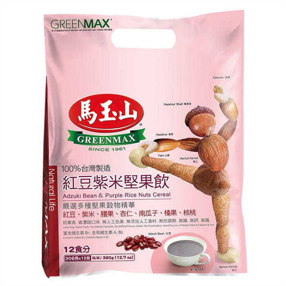 馬玉山紅豆紫米堅果飲(袋) 12x30克