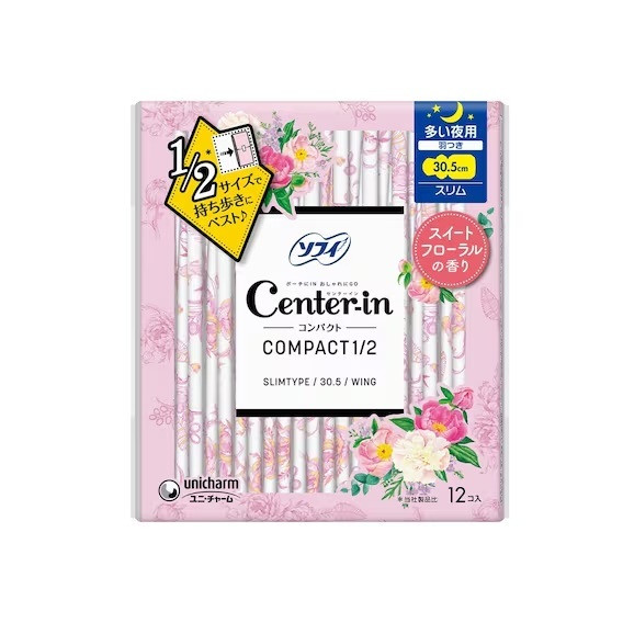 SOFY Center-in Compact Night 30.5cm Sweet Floral (12pcs)
