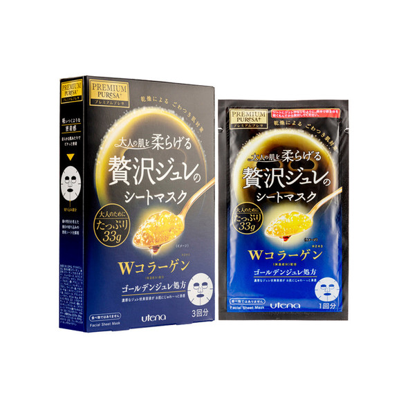 Utena Premium Puresa 黃金凝膠面膜 (雙重膠原蛋白) 3片裝