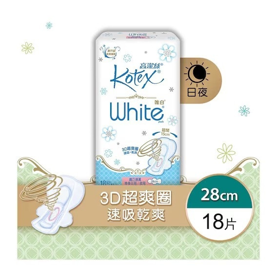 KOTEX White Slim Wing Long 28cm 18pcs