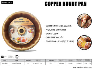 10.24" COPPER BUNDT BAKING PAN
