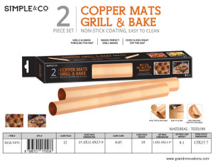 2 PCS COPPER GRILL & BAKE MATS SET
