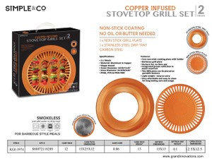 2 PCS COPPER STOVETOP GRILL SET