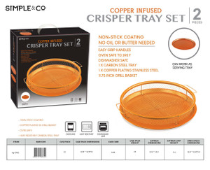 2 PCS SET - ROUND SHAPE COPPER CRISPER TRAY