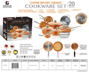 20 PCS COPPER COOKWARE SET