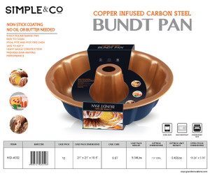 COPPER BUNDT PAN - NAVY BLUE IN SHRINKWRAP