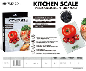 KITCHEN SCALE 3MM GLASS PLATFORM: WHITE