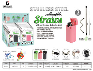 3 PCS SET : FOLDABLE SS REUSABLE STRAW