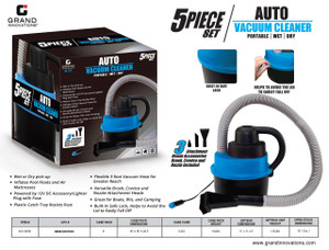 5 PCS: PORTABLE AUTO VACUUM CLEANER SET - BLUE